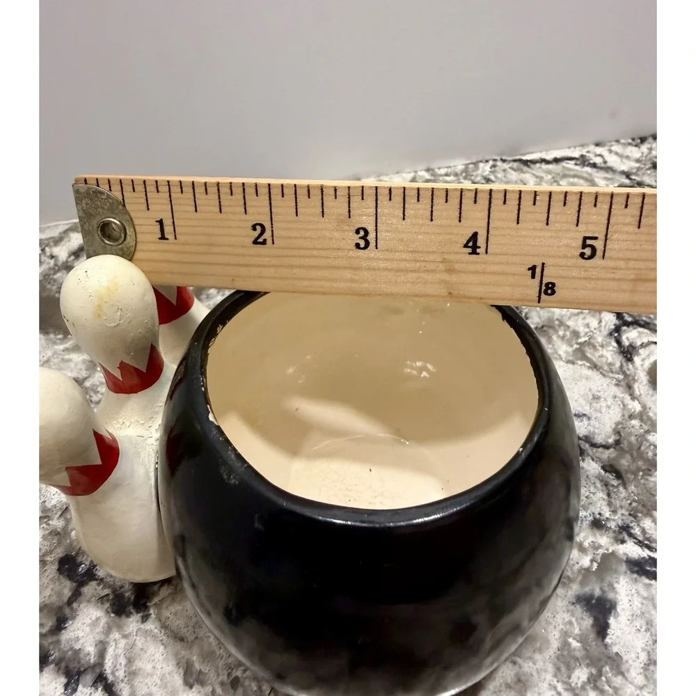 Napco Bowling Pin Ball Ceramic Planter League Flower Succulent Kitschy Vintage